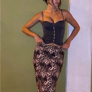 Princess Polly Archette Vest and Leopard skirt